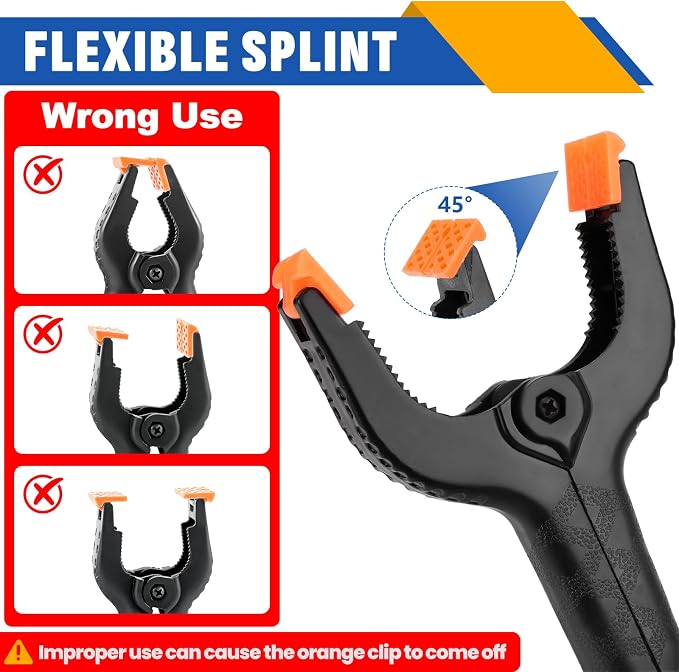 20 Pack 6 inch Plastic Spring Clamps, Black Heavy Duty Clips | Backdrop Clips, Plastic Clamps for Crafts, Backdrop Stand, Woodworking, Photography - Image 4