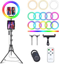 13" Selfie Ring Light with 76" Tripod Stand & 3 Phone Holder, LED Camera Ringlight with 48 RGB Colors Modes & Musical Rhythm Mode and 12 Brightness Dimmable for Makeup/Photography/Videos/Vlog/TikTok by Herrfilk