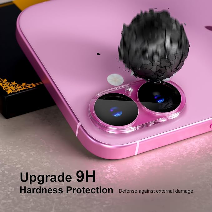 for 6 Pack iPhone 16 / iPhone 16 Plus Camera Lens Protectors, Clear | [Drop Protection] [Case Friendly] [Easy Installation] 9H Tempered Glass Camera Screen Protector Cover Accessories - Image 3