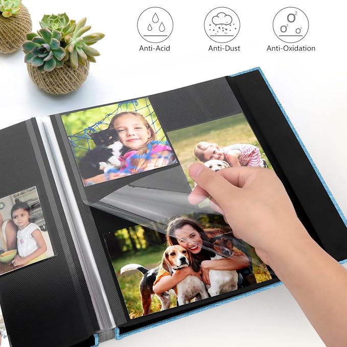 Zesthouse Photo Album Self Adhesive Pages, 60 Pages Magnetic Scrapbook Albums with Sticky Page, Photos Album Holds 8x10 & 5X7 & 4x6 & 6x8 & 3x5, Large Picture Book Ideal Gift for Family Wedding Baby - Image 3