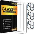 SIBEITU 3+3 Pack Screen Protector for iPhone 15 6.1 Inch Tempered Glass | 3 Pack Screen + 3 Pack Camera Lens Protector, HD Clear, 9H Hardness, Scratch Resistant, Case Friendly by SIBEITU