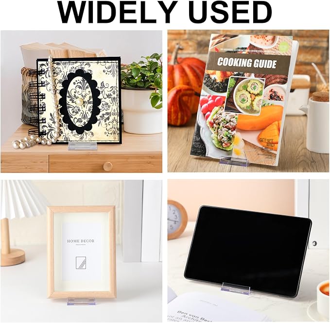 36 Pack Acrylic Book Stand for Display Adjustable, 4.2in H | Clear Display Holder Easel Collector Stand for Home Office, Back to School Comic Album CD Magazine Postcard Artworks - Image 7