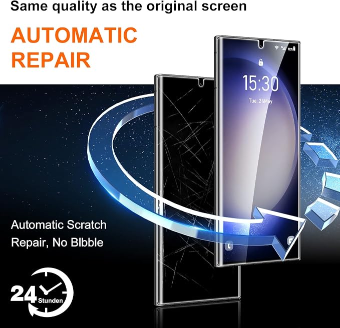 UniqueMe 2+2+1 Pack for Samsung Galaxy S23 Ultra Screen Protector 6.8 inch | Flexible TPU, Camera Lens Protector, Installation Frame, 24h Scratch Self-Healing - Image 4