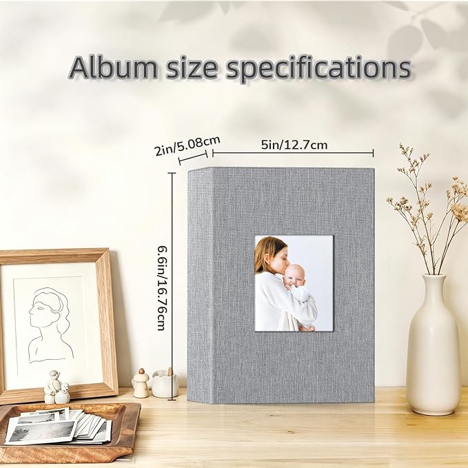 popotop Photo Album 4x6-100 Photos Photo Books with 100 Vertical Pockets,Linen Cover Albums for Family Wedding Anniversary Baby Vacation Pictures - Image 4