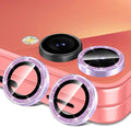 for Samsung Galaxy Z Flip 7 Camera Lens Protector, Individual Metal Ring Tempered Glass Lens Cover, [Strong Adsorption] Scratch Resistant Ultra-Thin HD Clear Lens Cover, 1 Set-Purple Sparkly by Btscase