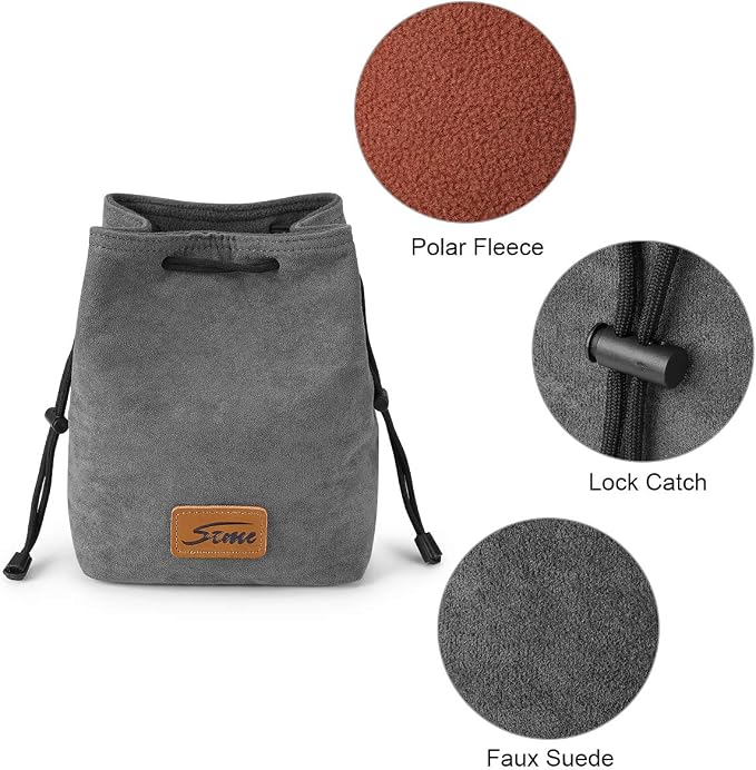 S-ZONE Soft Camera Bag DSLR Insert Handbag Drawstring Lens Case | Soft Suede, Drawstring Closure, Dust-proof, Scratch-resistant, Compatible with Canon Nikon Sony - Image 2