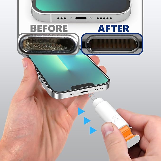 iPhone Cleaning Kit for Charging Port Phone USB C with Storage Case, White | Multi-Tool, Cleaner Kit for AirPod, iPhone Cleaner, Portable Repair Tool, for Lightning Charger Cable iPad Electronic Devices - Image 4