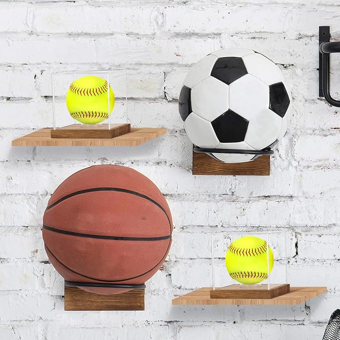 2 Pack Clear Acrylic Softball Display Case with Wood Base, Memorabilia Stand Cube Holder, Dust Protection Transparent Storage Box for Single Ball Souvenir Softball Collections - Image 7
