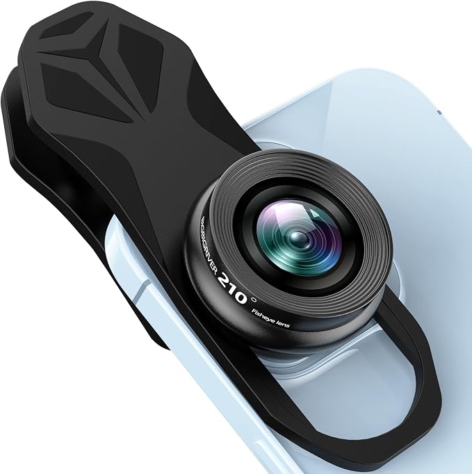 210° Fisheye Lens, Professional Cell Phone Lens for iPhone,Samsung,Pixel,BlackBerry,Ipad,Notebook,Etc,Fish Eye Lens by BIGBIGRIVER