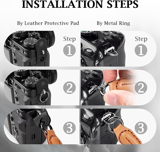 VOVMOEYA Rope Camera Wrist Strap,Camera Hand Strap Compatible with A6400 A6000 A7 IV,for Fujifilm X100V for Nikon Zf Z30 for Canon EOS R6 R7 R8 R10 Camera Wrist Straps for dslr - Black - Image 5