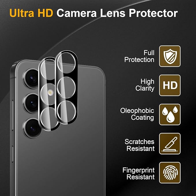 3 Pack Camera Lens Protector for Samsung Galaxy S24 | Tempered Glass,Anti-Fingerprint,9H Hardness,Scratch Resistant,Easy to Install,Bubble Free,HD Clarity - Image 5