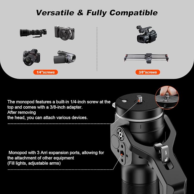 M1mini Carbon Fiber Monopod for Camera, 4-Section One-Button Lifting, Compact Portable Monopod with A32 Ball Head for Camera, Outdoor Travel Photography, Max Load 5kg, M1mini-A32 - Image 5