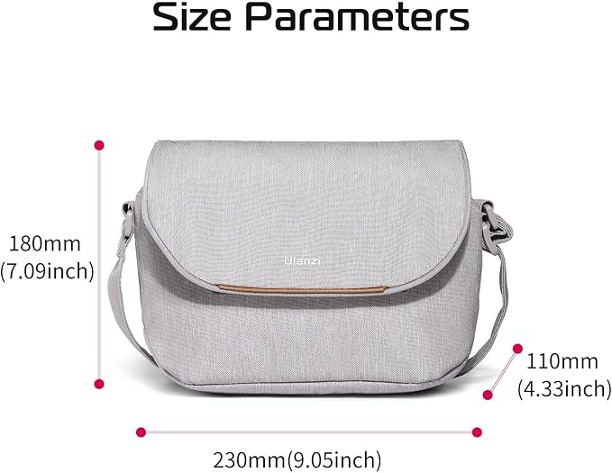 ULANZI 3L Camera Bag, Professional SLR/DSLR Crossbody Bag Shoulder Case | 9.1x4.3x7.1 inch Bag Compatible with Sony Canon Nikon Mirrorless Cameras, Splash-Proof Polyester Lightweight 235g Beige Gray - Image 8