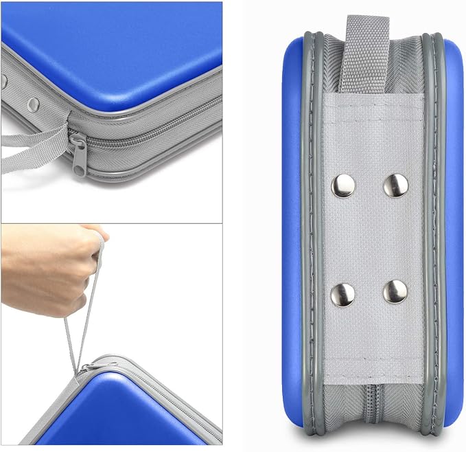 Siveit CD/DVD Cases 40 Capacity Disc Storage Binder for Car(Blue) | Holders Wallet Hard Plastic CD/DVD Case for Car Home Office Travel - Image 3