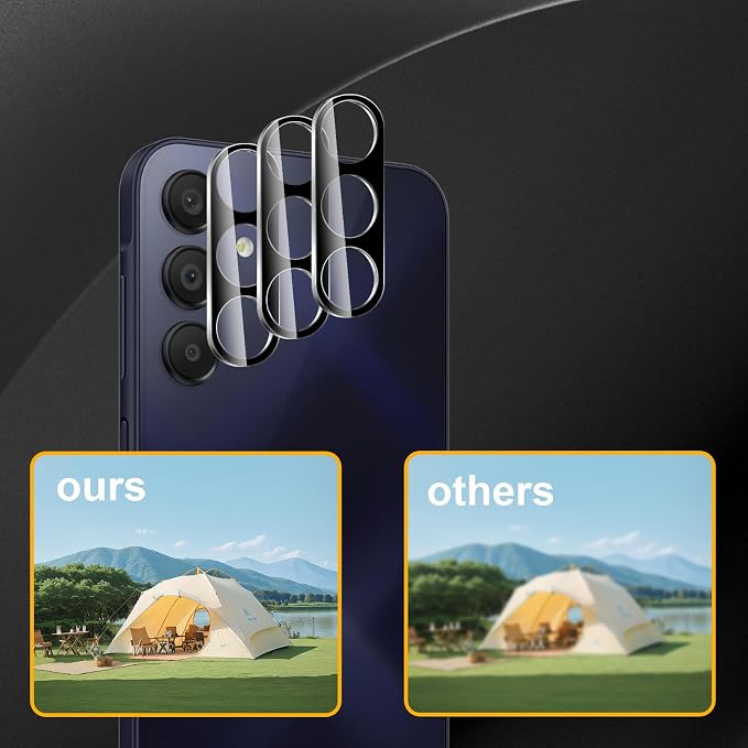 3 Pack Camera Lens Protector for Samsung Galaxy A15 5G | Tempered Glass,Anti-Fingerprint,9H Hardness,Scratch Resistant,Easy to Install,Bubble Free,HD Clarity - Image 6