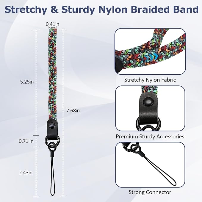 Elastic Nylon Wrist Lanyard for AirPods Case, Anti-Lost Strap for AirPods 1/2/3/Pro/Pro 2 Charging Case, Multi-Functional Wrist Strap for Phones Keys Cameras Small Gadgets, Jungle Mosaic - Image 4