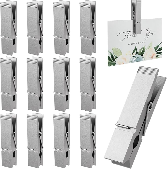 Grid Wall Hooks Clips, 12pcs Gridwall Accessories Oil Painting Sign Panel Hanging Display Siding Clips for Retail Art Exhibition Workspace Organization Storage Displays (Silver) by UVKDEENK