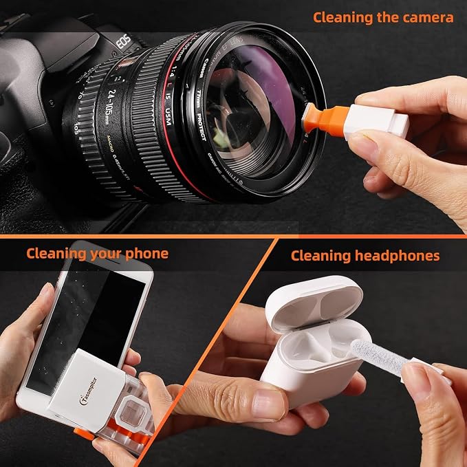 All-in-1 Keyboard Cleaner Laptop Cleaning Kit,Computer Screen-Safe Tools | MacBook iPad iPhone,Electronics Brush Tool for PC Camera Lens Earbuds,Deep Cleaning Spray Cloth, High-Density Soft Brush - Image 4