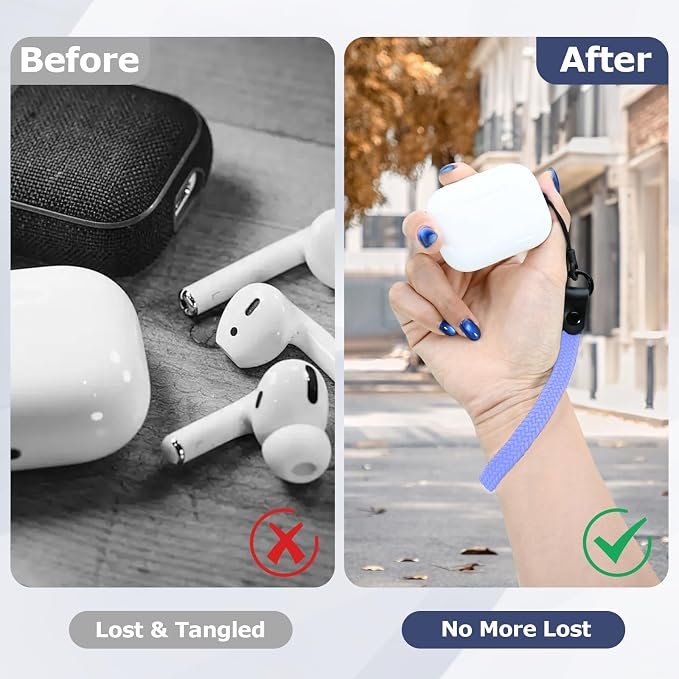 Elastic Nylon Wrist Lanyard for AirPods Case, Anti-Lost Strap for AirPods 1/2/3/Pro/Pro 2 Charging Case, Multi-Functional Wrist Strap for Phones Keys Cameras Small Gadgets, Lavender - Image 5