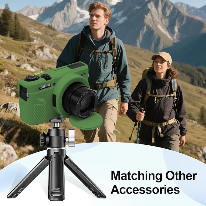 Case with Removable Lens Cover for Canon G7X Mark II/G7XII Camera(Green) | Soft Silicone Camera Protective Case,Slim Fit,Anti-Scratch,Dustproof,Shockproof,Camera Accessories,For Travel,Daily Use - Image 6