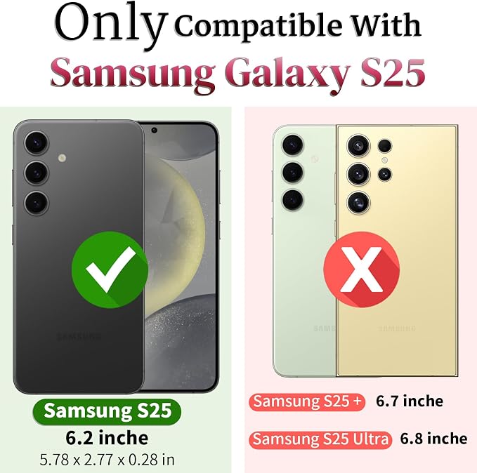 HNHYGETE for Samsung S25 Case with Screen Protector: [Military Grade 20ft. Drop Tested] Slide Camera Cover Ring Shockproof Protective Phone Case for - Samsung Galaxy S25 (Red) - Image 2