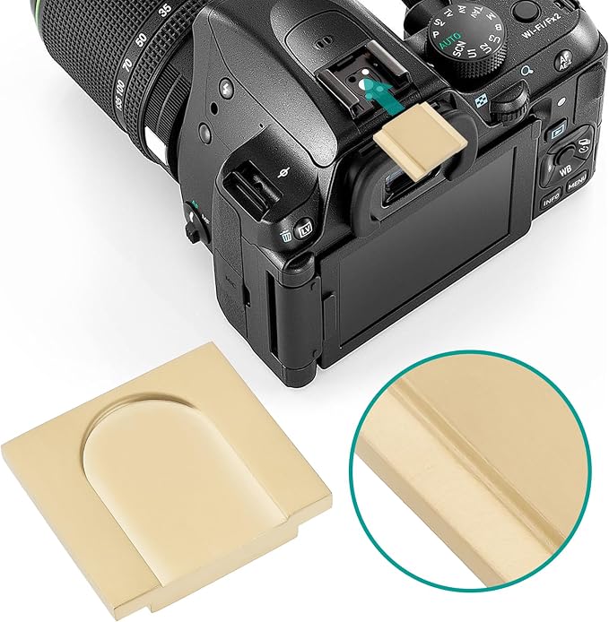 1Pc Brass Camera Hot Shoe Cover Protector Compatible with Pentax K12 KP K70 645Z for Most of Cameras (19x17x3.2mm) - Image 2