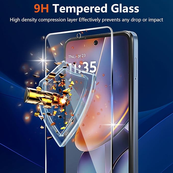 (3+2 Pack) Designed for Motorola Moto G 5G 2025 Tempered Glass Screen Protector + Camera Lens Protector,[3D Touch][Bubble-Free][Anti-Scratch] Screen Protector Glass For Motorola G 5G 2025 - Image 3