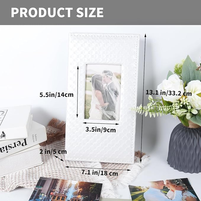 RECUTMS Photo Album 4x6 Pictures, 300 Pockets Large Capacity Picture Album | Acid-Free Black Pages, Leather Cover, Horizontal Pockets, Custom Photo Cover, Perfect for Wedding, Family&Trave - Image 5