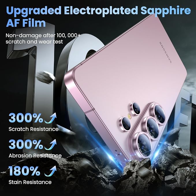 Uyiton for Samsung Galaxy S26 Ultra Camera Lens Protector, Unique Design | Case-Friendly, Ultra-Thin, Military-Grade Sapphire Glass with Aluminum Metal Rear Camera Screen Cover, Pink - Image 4