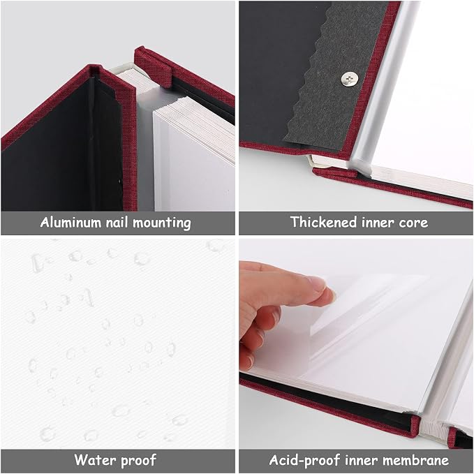 Zesthouse Large 18In Photo Album Self Adhesive 60 Pages, Scrapbook Albums with Sticky Page Holds 10x12 & 8x10 & 5X7 & 4x6 Pictures, DIY Photo Book Ideal Gift for Family Wedding Baby - Image 6