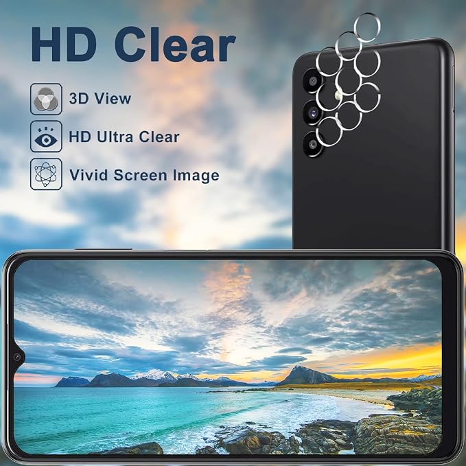 [3+3 Pack] Galaxy A13 Screen Protector with Camera Lens Protector, HD Tempered Glass Film, 9H Hardness, Anti Scratch, Easy Installation, Bubble Free, Screen Protector for Samsung Galaxy A13 4G/5G - Image 6