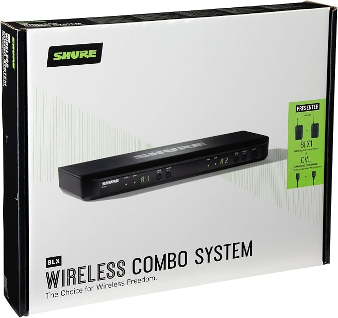 Shure BLX188/CVL Dual Wireless Lavalier System - H9 Band | 14-hour battery and 300 ft UHF range with two lavalier mics and dual-channel receiver for multi-presenter events - Image 2