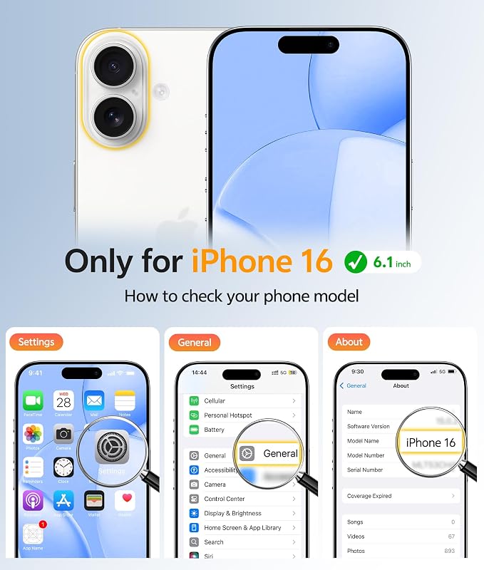 FNTCASE for iPhone 16 Case, Fit for Magsafe, Screen Protector, Ultramarine | Full Camera Protection, Translucent Matte, 14FT Military Grade Drop Proof, Shockproof Protective Phone Cover - Image 2
