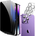 Fotbor Privacy Screen Protector for iPhone 14 Pro Max with Camera Lens Protector [3+3 Pack], with Easy Installation Kit, Anti Spy Private Full Coverage Tempered Glass Film 6.7 Inch, Bubble Free by Fotbor