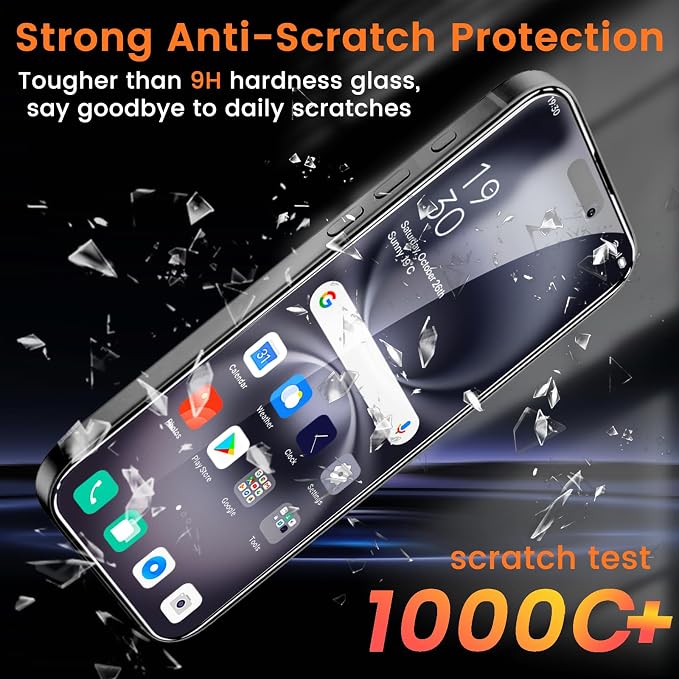 Lesakit 4+4 Pack Privacy Screen Protector for iPhone 16 6.1-Inch with 4 Pack Camera Lens Protector, Anti Spy Tempered Glass Film 9H Hardness Case Friendly - Image 4