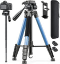 CAMBOFOTO 73" Camera Tripod and Monopod, Aluminum Tripod Stand/Navy Blue | for Professional Camera/Mirrorless/DSLR/Cell Phone/Camcorder/GoPro, with Phone Holder/Travel Bag by CAMBOFOTO