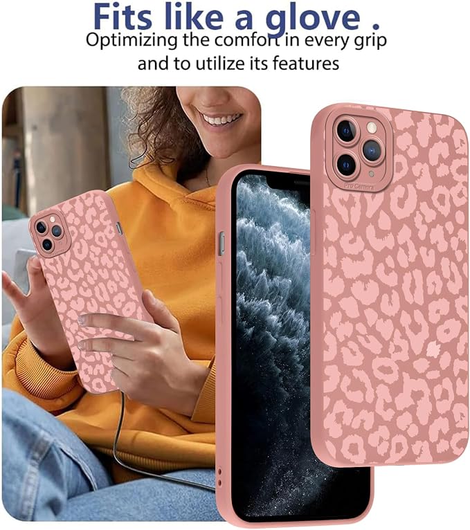 Cute Pink Cheetah Print Phone Case for iPhone 11 Pro Max 6.5" | Aesthetic Leopard Pattern Design Cover Full Camera Lens Protective Shockproof Soft Slim TPU Funda for Women Girls - Image 7