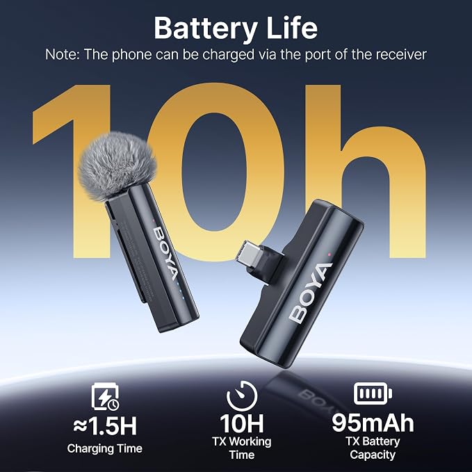 BOYA BOYALINK 2 A1 (1TX+3RX Adapter) Wireless Lavalier Microphone for iPhone Camera Android, Clip on Mic, 48 KHz 24 Bit, 1000ft, Noise Cancelling, Mini Lapel Mic USB-C/Lightning/3.5mm TRS - Image 9