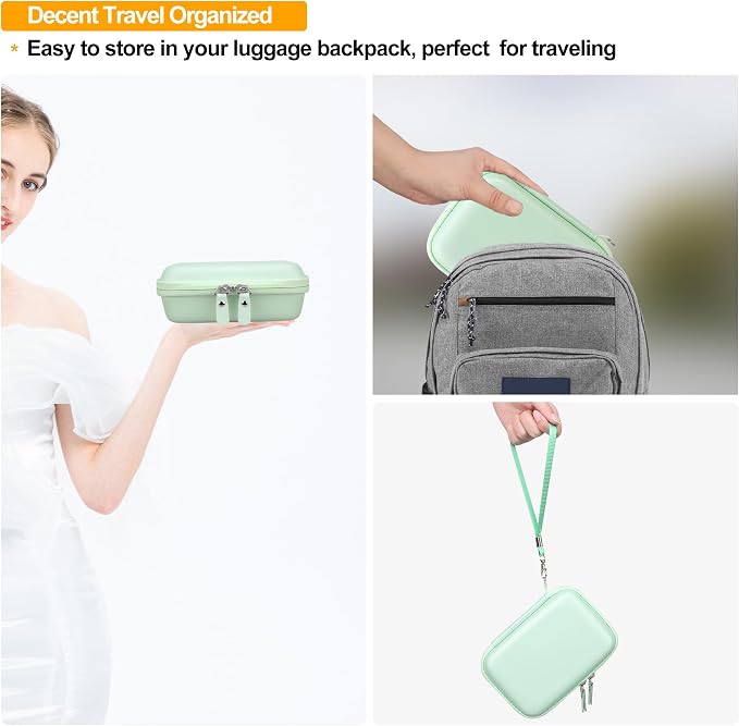 Elonbo Carrying Case for Fujifilm INSTAX Mini Link 3/2/1 Smartphone Printer | Portable Color Instant Photo Printer Hard Travel Protective Bag, Interior Mesh Pocket fits Instant Film Printer Paper, Green - Image 6