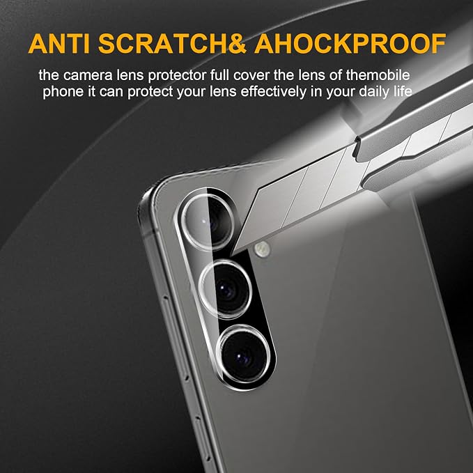 3 Pack Camera Lens Protector for Samsung Galaxy S24 Fe | Tempered Glass,Anti-Fingerprint,9H Hardness,Scratch Resistant,Easy to Install,Bubble Free,HD Clarity - Image 4