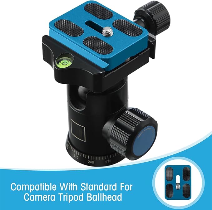 Frienda Quick Release Plate Tripod 1/4-20 DSLR,Pu50,Black and Blue | Tripod Mount Plate, Camera Tripod Mount for DSLR Camera Tripod Ball Head , Metal, 1.9 x 1.5 x 0.4 Inch - Image 7