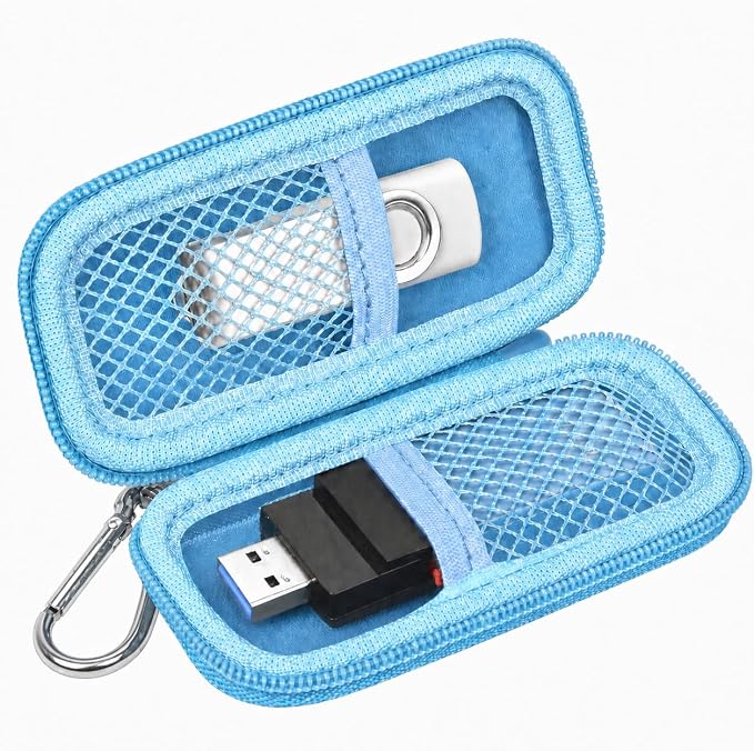 USB Flash Drive Case for SanDisk for Samsung, for SD/SDXC/SDHC Memory Cards | for Buffalo External 1.0TB Portable SSD, Mini Electronic Accessories Organizer, Office/Travel Use, Thumb Drive Bag Only by Casmilee