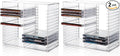 STORi Stackable Clear Plastic CD Organizer with Rubber Feet | Rectangular Jewel Cases Holder Perfect for Theatre Room | Holds up to 30 CD Cases | Made in USA (Pack of 2) by STORi