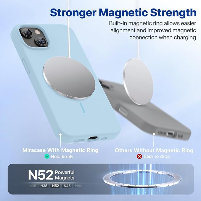 Miracase Silicone & Magnetic for iPhone 13 Case, Clove Purple | Compatible with MagSafe, Soft Microfiber Lining, Premium Silicone Cover Shockproof Drop Protection Phone Case for 13 - Image 5