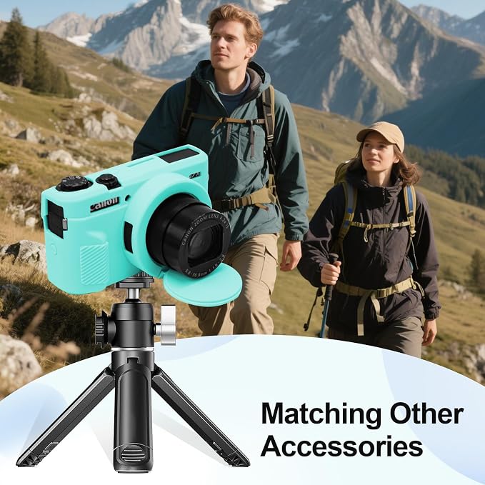 Case with Removable Lens Cover for Canon G7X Mark II/G7XII Camera(Blue) | Soft Silicone Camera Protective Case,Slim Fit,Anti-Scratch,Dustproof,Shockproof,Camera Accessories,For Travel,Daily Use - Image 6
