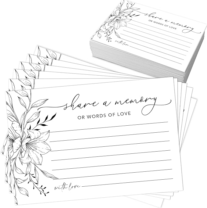 Share A Memory Cards for Celebration Of Life - Set of 50 Memorial Cards for Weddings, Anniversaries, Memorials, Funerals, Birthdays, Graduation, Retirement, Going Away -A10 by BHTPNG