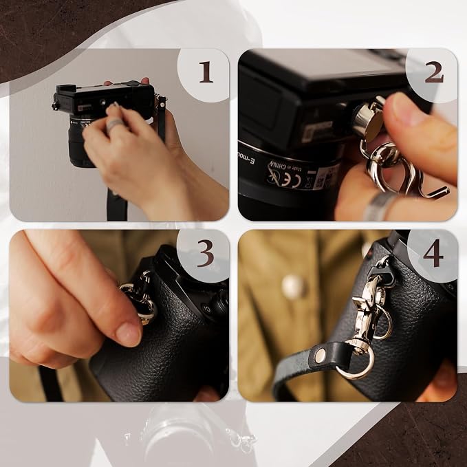 Leather Camera Strap Crossbody for DSLR, Mirrorless – Secure Dual Mount, Quick Release for Professional Photography - Image 4