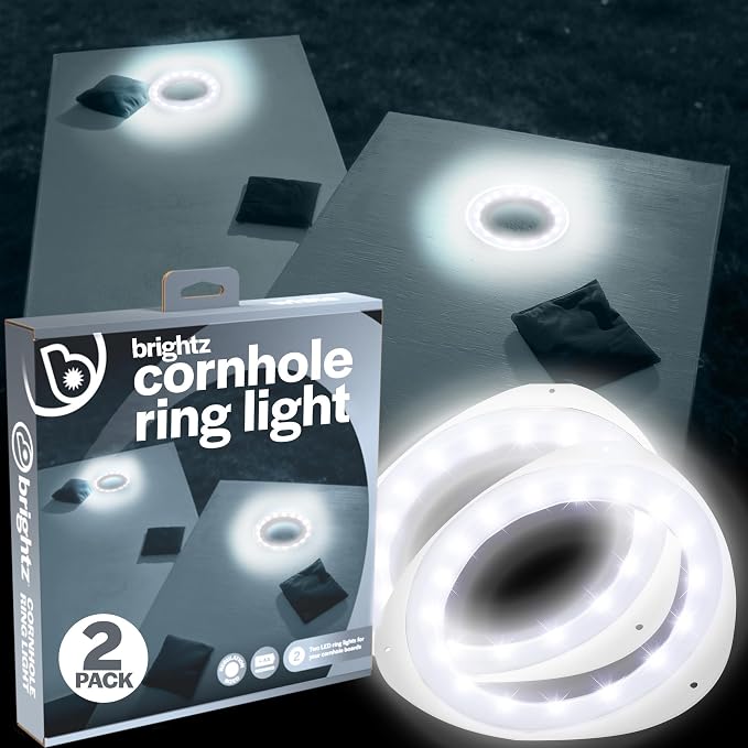 Brightz LED Cornhole Board Ring Lights, 2-Pack - 48-Hour Battery Life - Illuminate Your Game with Dazzling Glows and Ultimate Style for Non-Stop Evening Fun and Excitement (Includes Hole Lights Only) by Brightz