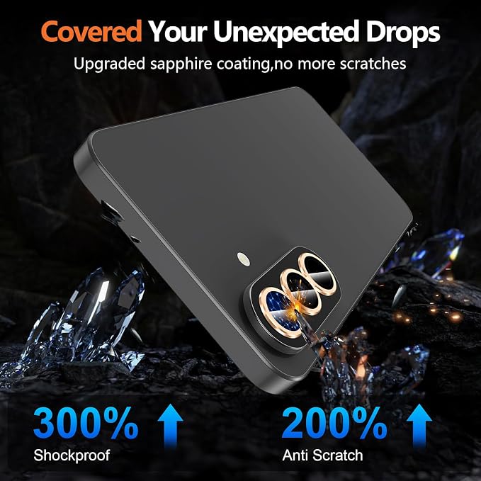for Samsung Galaxy A37/A57 Camera Lens Protector, Individual Metal Ring Tempered Glass Lens Cover, [Strong Adsorption] Scratch Resistant Ultra-Thin HD Clear Lens Cover, 1 Set-Gold - Image 5