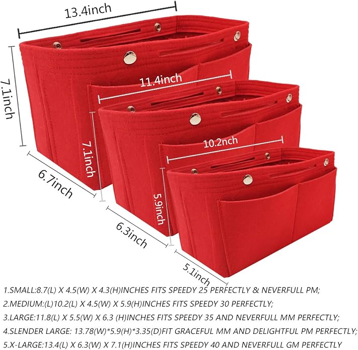 LEXSION Purse Organizer Insert Multi Pocket Bag Organizer Shaper | zipper bag, tote shaper, multi pocket bag, handbag shaper, various sizes - Image 7